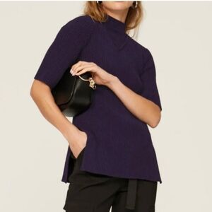 Marina Moscone collective deep purple/eggplant 1/2 sleeves sweater.